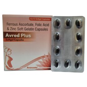 Avred Plus Ferrous Ascorbate Folic Acid Zinc Soft Gelatin Capsules