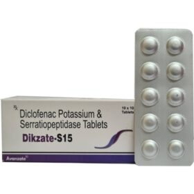 Dikzate S15 Diclofenac Potassium Serratiopeptidase Tablet