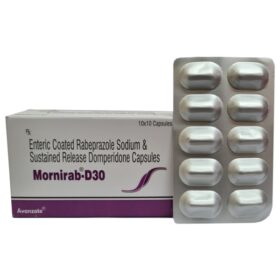 Mornirab D30 Enteric Coated Rabeprazole Sodium Sustained Release Domperidone Capsules